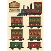 Classic Christmas Train Colored Wooden Shapes - Stamperia - PRE ORDER