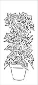 Potted Poinsettia 4x9 Slimline Stencil - The Crafter's Workshop