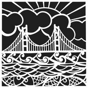 Golden Gate 6x6 Stencil - The Crafter's Workshop