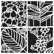 Botanical Squares 12x12 Stencil - The Crafter's Workshop