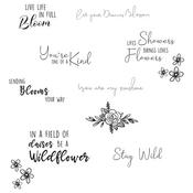 Spring Bloom Sentiments Clear Stamps Set - Sizzix