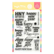 Happy New Year Sentiments Stamp - Waffle Flower Crafts