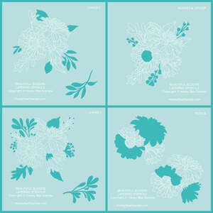 Beautiful Blooms Coordinating Stencils (Set of 4) - Honey Bee Stamps