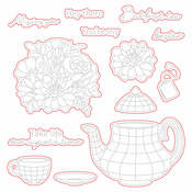 Teatime Florals Honey Cuts - Honey Bee Stamps