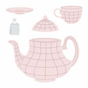 Teapot & Cup Honey Cuts - Honey Bee Stamps