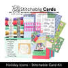 Holiday Icons Stitchable Card Kit - Waffle Flower Craft