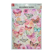 Butterfly Flight - Little Birdie Decoupage Paper A4 4/Pkg