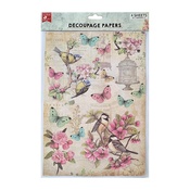 Robin Garden - Little Birdie Decoupage Paper A4 4/Pkg