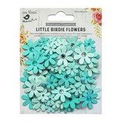Arctic Ice - Little Birdie Sparkle Florettes Paper Flowers 60/Pkg