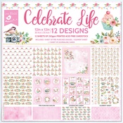 Celebrate Life - Little Birdie Cardstock Pack 12"X12" 12/Pkg
