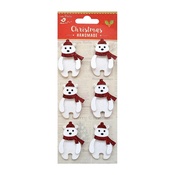 Glitter Polar Bear - Little Birdie Christmas Embellishment 6/Pkg