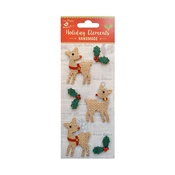 Burlap Reindeer - Little Birdie Christmas Embellishment 4/Pkg
