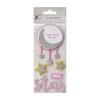 Little Star Pink - Little Birdie Foil and Glitter Sticker Embellishment 5/Pkg