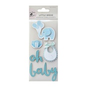 Blue - Little Birdie Oh Baby Embellishment 5/Pkg