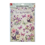 Pretty Pansies & Pancy Garden - Little Birdie Decoupage Paper A4 4/Pkg