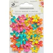 Vivid Palette - Little Birdie Pearl Petites Paper Flowers 32/Pkg