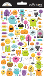 Monster Madness Puffy Icon Stickers - Doodlebug - PRE ORDER