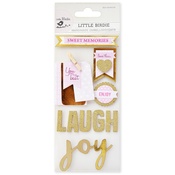 Love Laugh Joy - Little Birdie Love Foil Embellishment 10/Pkg