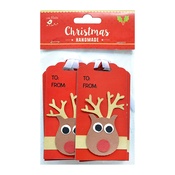 Reindeer - Little Birdie Christmas Gift Tag 10/Pkg