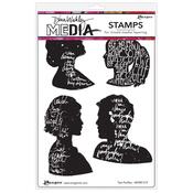 Text Profiles Dina Wakley Media Cling Stamps - Ranger