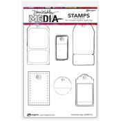 Perforated Tags Dina Wakley Media Cling Stamps - Ranger - PRE ORDER