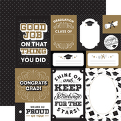Congrats, Grad, Diploma, Cap and Gown, La Petites 3D Stickers
