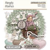 Simple Vintage Winter Woods Chipboard Clusters - Simple Stories
