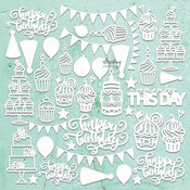 Birthday Set Chipboard Diecuts - Mintay Chippies - Mintay Papers - PRE ORDER