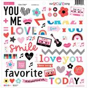 Our Love Song Icons 12x12 Chipboard Stickers - Bella Blvd