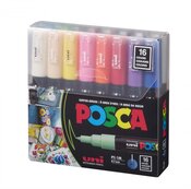 Posca Markers Extra-Fine Tapered Tip 16 Color Basic Set