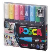 Posca Markers 8 Color Extra-Fine Tapered Tip Basic Set
