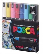 Posca Markers 8 Color Extra-Fine Basic Set