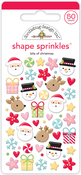 Bits Of Christmas Shape Sprinkles - Candy Cane Lane - Doodlebug