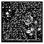 Manuscript with Rose Stencil - Rose Parfum - Stamperia