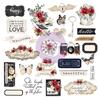 Icons With Foil Magnolia Rouge Cardstock Ephemera - Prima