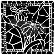 Stained Glass Daisies Stencil - The Crafters Workshop