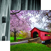 Cherry Blossoms Paper - Covered Bridge - Reminisce