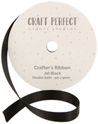 Jet Black - Craft Perfect Double Face Satin Ribbon 9mmX5m