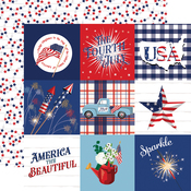 Journaling 4x4 Cards Paper - Fourth Of July - Carta Bella