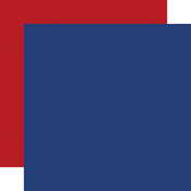 Blue - Dark Red Coordinating Solid Paper - Fourth Of July - Carta Bella