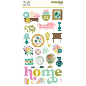 Flea Market Chipboard Stickers - Simple Stories