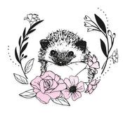 Floral Hedgehog Layered Clear Stamps Set - Sizzix