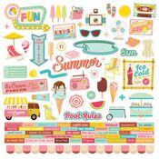 Retro Summer Cardstock Stickers - Simple Stories