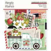 Simple Vintage Berry Fields Chipboard Clusters - Simple Stories