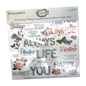 Vintage Artistry Tranquility Sentiments Rub-on Transfer Sheet - 49 and Market