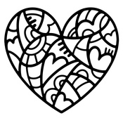 Doodle Heart - Woodware 6"X6" Stencil
