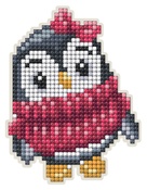 Penguin With Sweater - Collection D'Art Diamond Painting Magnet Kit 3"X4.25"