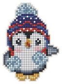 Penguin With Hat - Collection D'Art Diamond Painting Magnet Kit 3"X4.5"