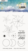 NR. 133, How Many Nights - Studio Light Moon Flower Clear Stamp