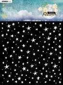 NR. 73, Stars Background - Studio Light Moon Flower Stencil 6"X6"